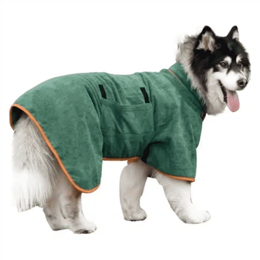 超吸収性マイクロファイバー犬用バスローブ犬用タオルローブ